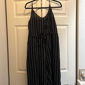 Universal threads striped wide leg romper